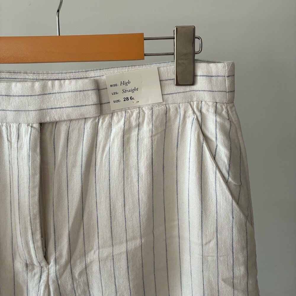 Abercrombie & Fitch Linen-Blend Tailored Straight Pant